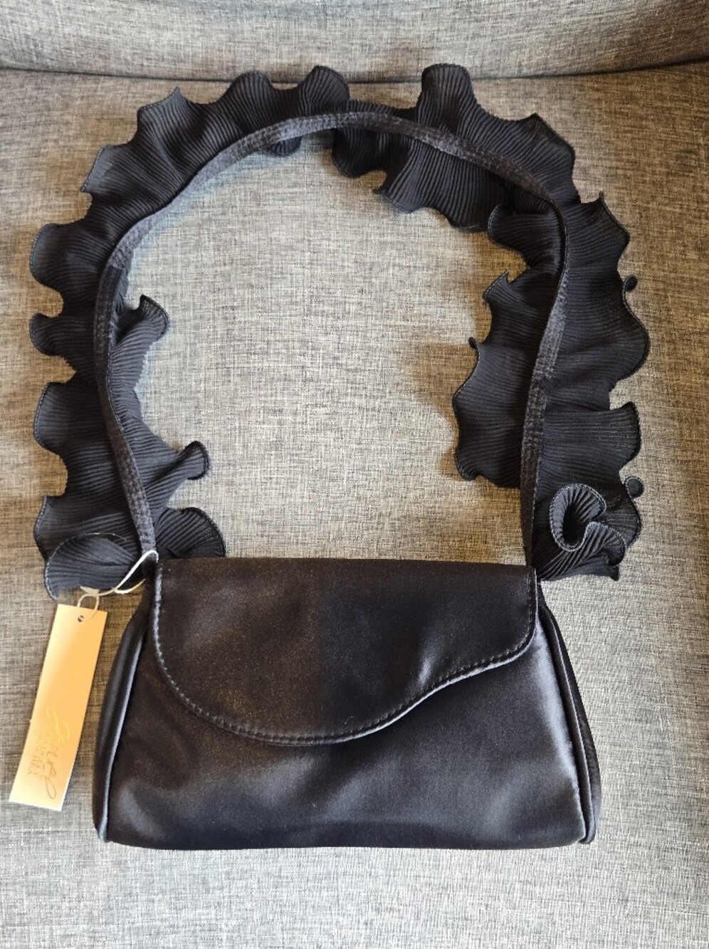NWT Jewel Badgley Mischka Woman's Sophia Ruffle Me Shoulder Bag